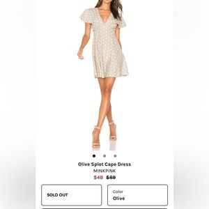 Mink pink Olive Splot Cape Dress